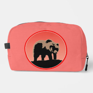 Trousse De Toilette Ours Grizzly au Coucher de Soleil - Art Animalier