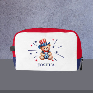 Trousse De Toilette Ours patriotique Nom personnalisé des enfants
