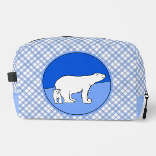 Trousse De Toilette Ours polaire Mère et Cub Peinture Faune Art
