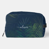 Trousse De Toilette Palmiers vert foncé motif feuille (Verso)