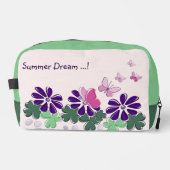 Trousse De Toilette Papillons aux fleurs mignons Nom du Doodle (Recto)