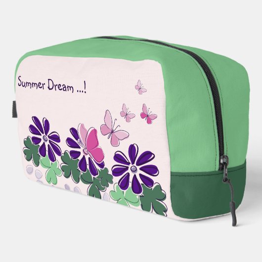 Trousse De Toilette Papillons aux fleurs mignons Nom du Doodle (Coin droit)