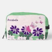 Trousse De Toilette Papillons aux fleurs mignons Nom du Doodle (Verso)