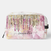 Trousse De Toilette Parties scintillant en or rose chic gouttes d'acce (Verso)