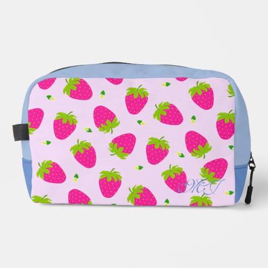 Trousse De Toilette Pastel aux fraises rose (Recto)