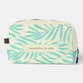 Trousse De Toilette Pastel Blue Boho Abstrait Grunge Palm Feuilles (Recto)