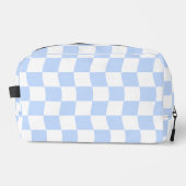 Trousse De Toilette Pastel Blue White Retro Checkerboard Pattern Bag (Recto)