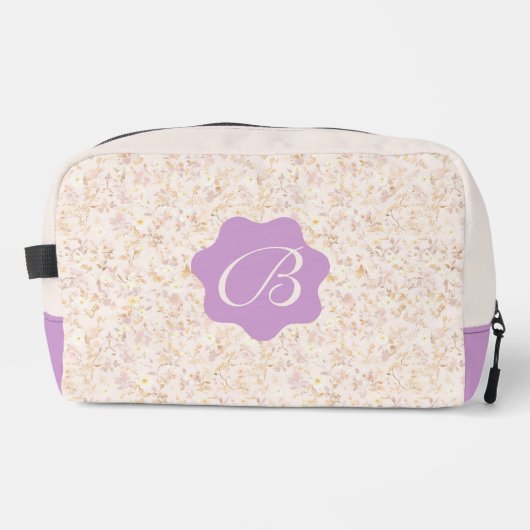 Trousse De Toilette Pastel Floral Beige Et Violet (Recto)