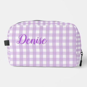 Trousse De Toilette Pastel Purple En vichy Motif