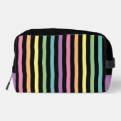 Trousse De Toilette Pastel Rainbow Stripes Motif sur Noir (Verso)