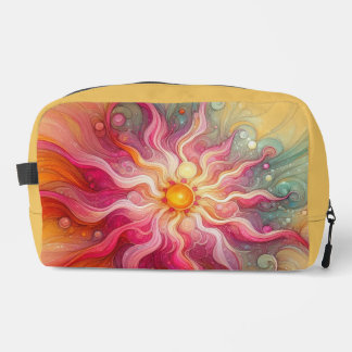Trousse De Toilette Paysage abstrait de rayons de soleil roses