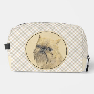 Trousse De Toilette Peinture de Griffon bruxellois Chien rouge rugueux