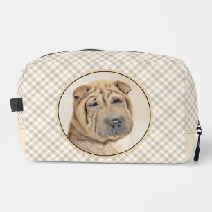 Trousse De Toilette Peinture Shar Pei Fauve à rides Art original de ch