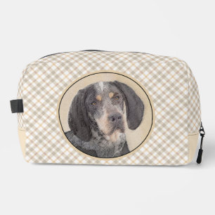 Trousse De Toilette Peinture sur papier bleu avec marquages Chien Art