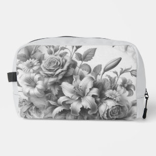 Trousse De Toilette Perfection florale noire et blanche