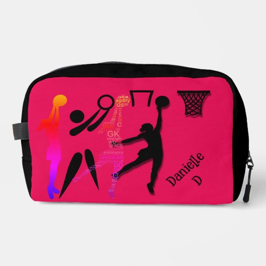 Trousse De Toilette Personalised Netball Theme Toiletry Bag (Recto)