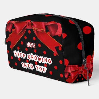 Trousse De Toilette Personalized Red Polka Dot Bow Spiral