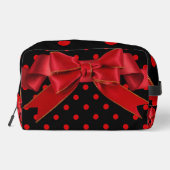 Trousse De Toilette Personalized Red Polka Dot Bow Spiral (Verso)