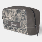 Trousse De Toilette Personalized Stylish Black Paris Toile Design (Coin droit)