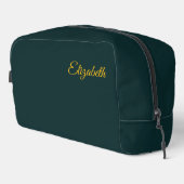 Trousse De Toilette Personnalisé Dark Jungle Green Classic Solid Plain (Coin droit)