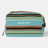 Trousse De Toilette Personnalisé Turquoise Bleu Sage Vert Brown Ivoire (Verso)