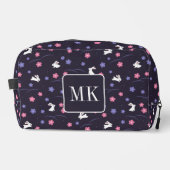 Trousse De Toilette Petit lapin Lapin Motif Monogramme Initiales viole (Recto)