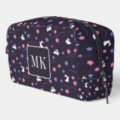 Trousse De Toilette Petit lapin Lapin Motif Monogramme Initiales viole (Coin droit)