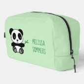 Trousse De Toilette Petit Panda mignonne avec un bâton en bambou vert (Coin droit)