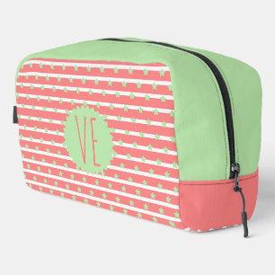 Trousse De Toilette Pink avec Green Stars Noël