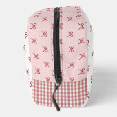 Trousse De Toilette Pink & Red Bow Pattern Gingham Coquette Cosmetic (Droite)
