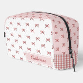 Trousse De Toilette Pink & Red Bow Pattern Gingham Coquette Cosmetic (Coin droit)