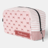 Trousse De Toilette Pink & Red Bow Pattern Gingham Coquette Cosmetic  (Coin droit)