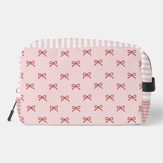 Trousse De Toilette Pink & Red Bow Pattern Gingham Coquette Cosmetic  (Verso)