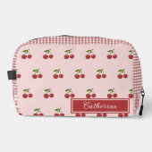 Trousse De Toilette Pink Red Cherry Gingham Pattern Simple Fruit (Recto)
