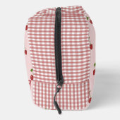 Trousse De Toilette Pink Red Cherry Gingham Pattern Simple Fruit (Droite)