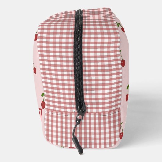 Trousse De Toilette Pink Red Cherry Gingham Pattern Simple Fruit (Droite)