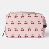 Trousse De Toilette Pink Red Cherry Gingham Pattern Simple Fruit (Verso)