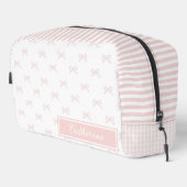 Trousse De Toilette Pink Stripe Bow Pattern Gingham Coquette Cosmetic (Coin droit)