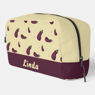 Trousse De Toilette Plantes d'aubergines pourpres couleur crème