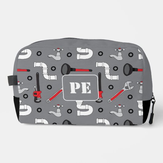 Trousse De Toilette Plumber Plumbing Pattern Monogram Personalised (Recto)