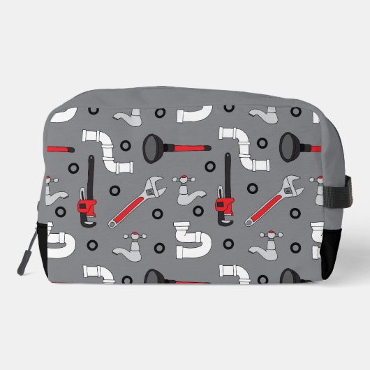 Trousse De Toilette Plumber Plumbing Pattern Monogram Personalised (Verso)
