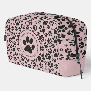 Trousse De Toilette Poches de chien noir et blanc Pointe Polka sur la 