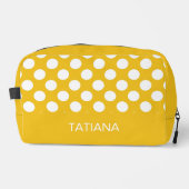 Trousse De Toilette Points blancs sur fond jaune (Recto)