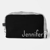 Trousse De Toilette Points de nom simples noir et blanc pointillés (Recto)