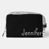 Trousse De Toilette Points de nom simples noir et blanc pointillés (Verso)