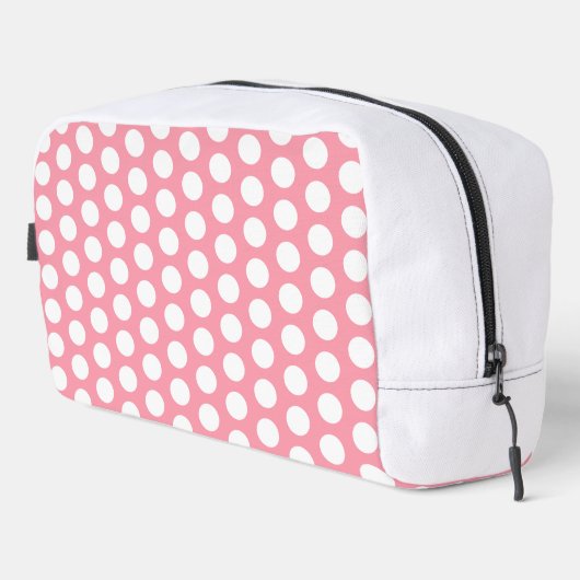 Trousse De Toilette Pois blancs pastel rose géométrique (Coin droit)