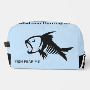 Trousse De Toilette Poisson de nom et de texte personnalisés