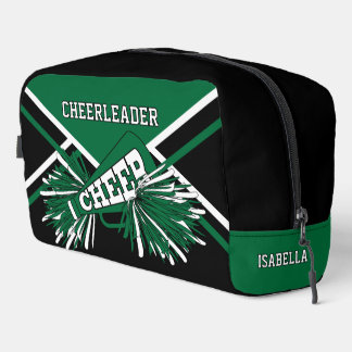 Trousse De Toilette Pompom Girl Personnalisé | Vert, Noir, Blanc