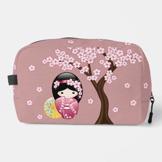Trousse De Toilette Poupée Kokeshi Printemps - Cute Japonaise Geisha R (Recto)