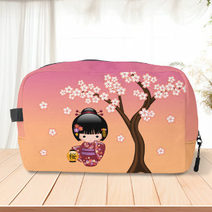 Trousse De Toilette Poupée Sakura Kokeshi - Geisha Girl on Peach